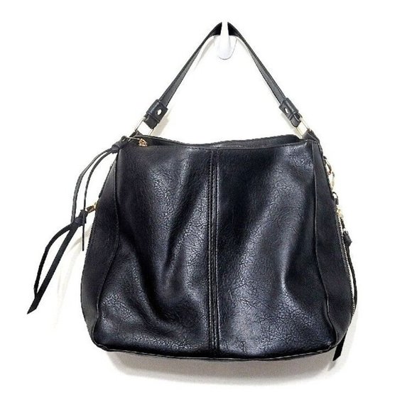 Black Faux Leather Crossbody Shoulder Bag NEW Adjustable Removable Strap 12x11 - Picture 3 of 10